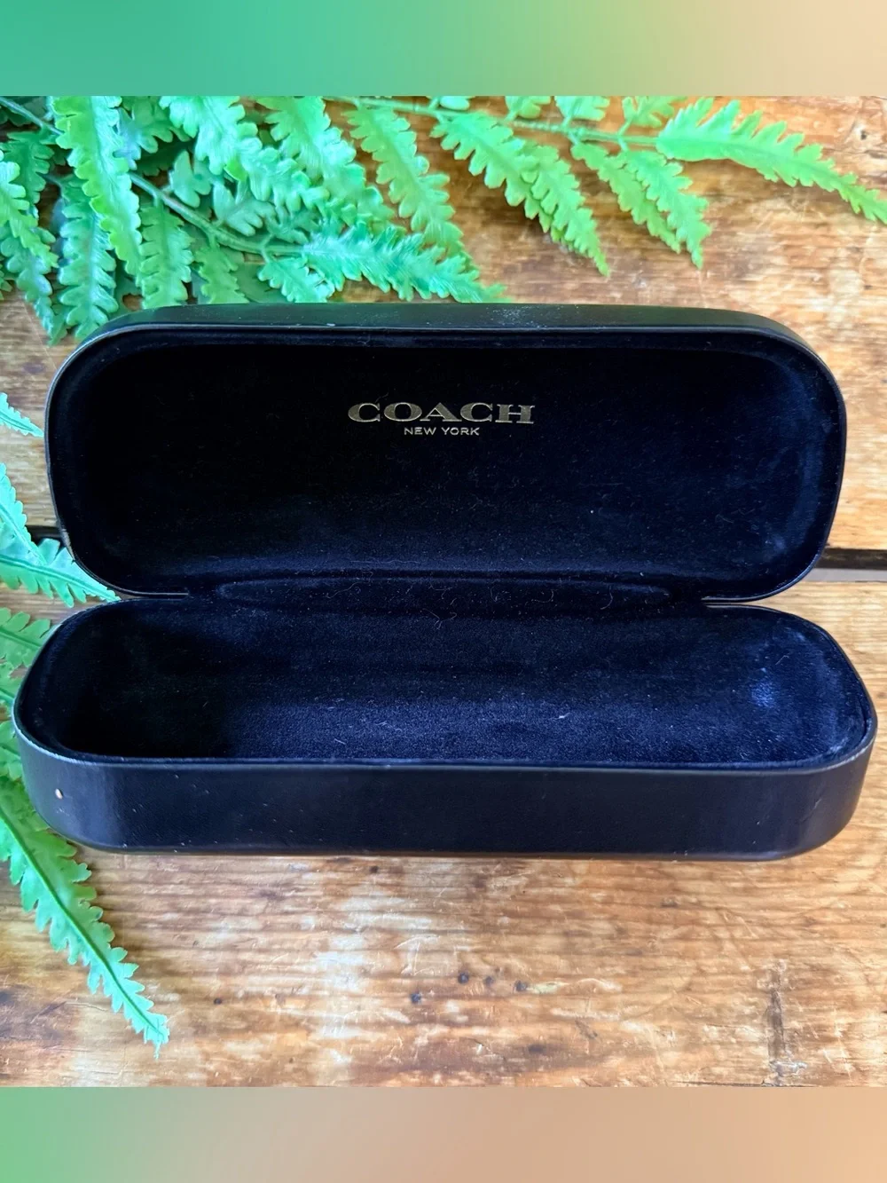 Coach Black Eyeglass Case with Embossed Logo